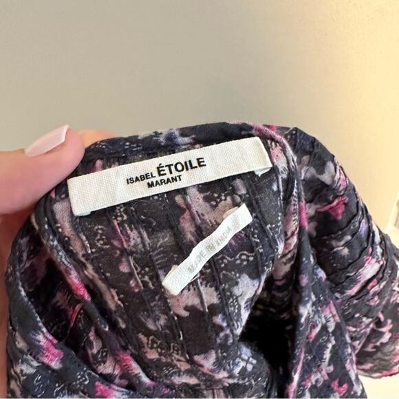 Isabel Marant Etoile Purple Pink Cotton Ikat Blouse Top 38 Medium - Picture 13 of 13